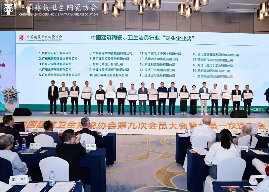 恒行6制造荣获中国建筑卫生陶瓷协会“龙头企业奖”殊荣